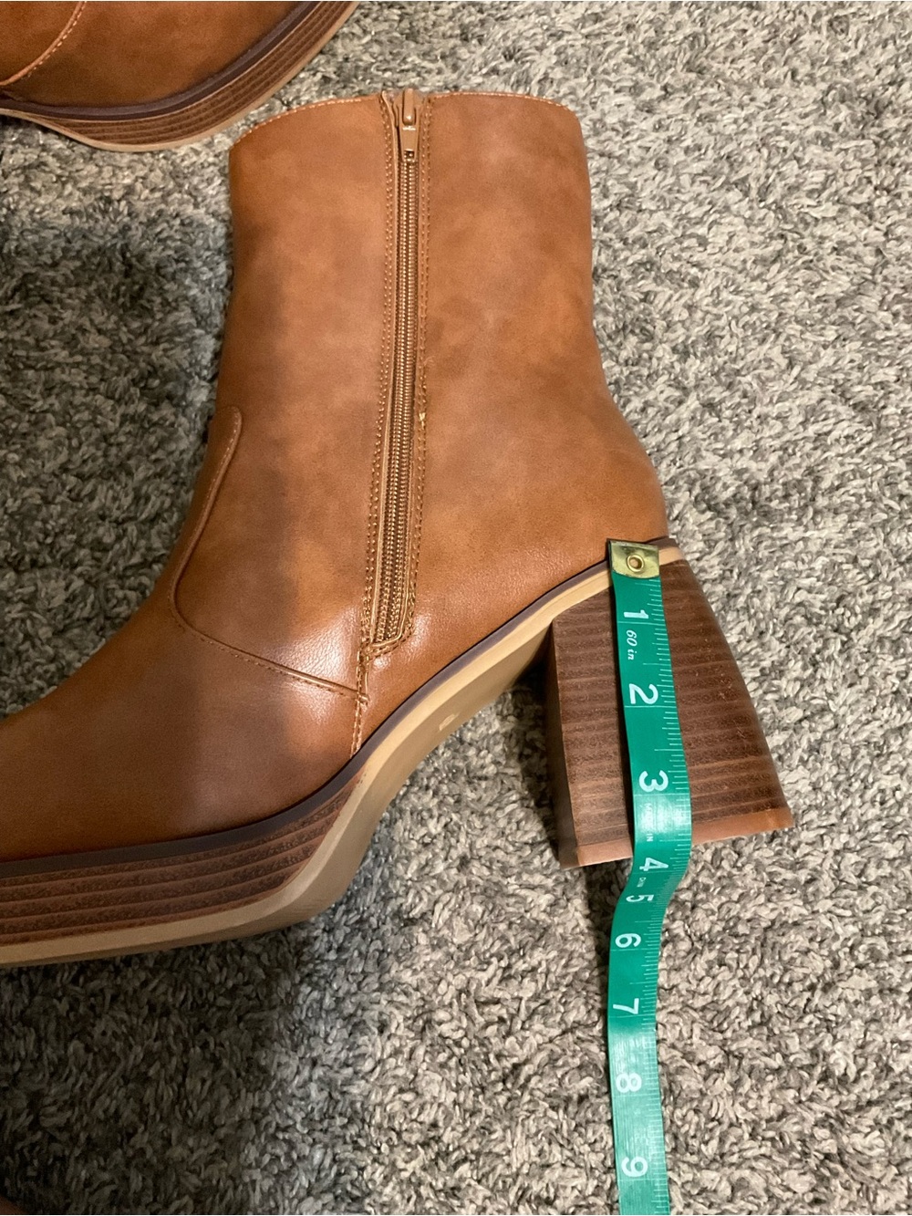 Maurices Candace Cognac Y2K Platform Block Heel Ankle Boots - 11M - Picture 10 of 11